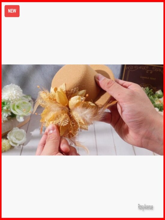 8-Piece Fascinator Hat Set with Feathers for Weddings & Events main image 2